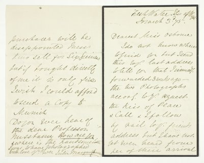 Carta autógrafa, 3 de marzo de 1875 de Julia Margaret Cameron
