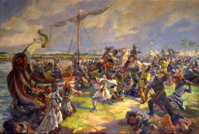 La batalla del Neva el 15 de julio de 1240, 1940 de Julia Truze Ternovskaya