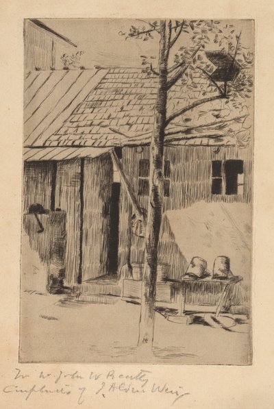 Patio, Cubos y Árbol de Julian Alden Weir
