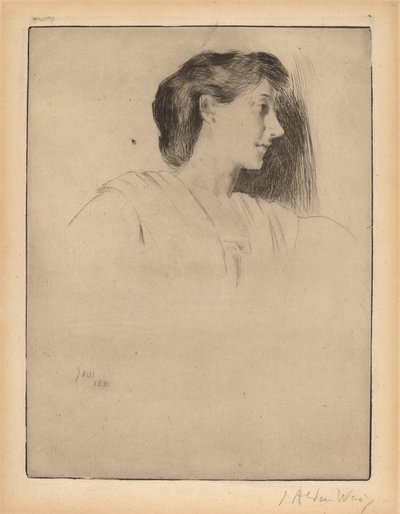 Perfil de la cabeza de una mujer de Julian Alden Weir