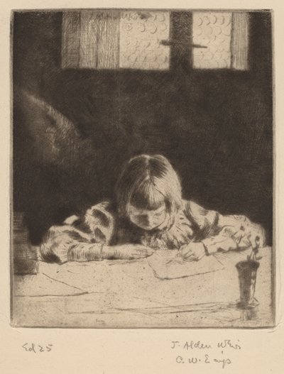 El pequeño estudiante, 1890 de Julian Alden Weir