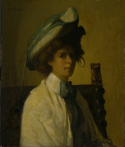 La Pluma de Pavo Real, c.1907-08 de Julian Alden Weir