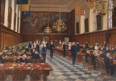 Vista del Gran Salón, el Hospital Real de Chelsea, 1990 de Julian Barrow
