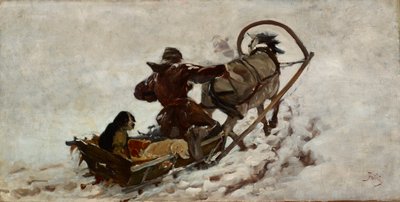 Perros de caza, c.1886 (óleo sobre lienzo) de Julian Falat