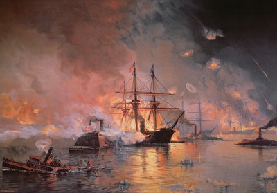 Captura de Nueva Orleans por el oficial de bandera de la Unión David G. Farragut, 24 de abril de 1862 de Julian Oliver Davidson