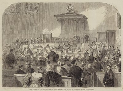 El juicio de los directores del Banco Británico en el Tribunal de la Reina, Guildhall de Julian Portch