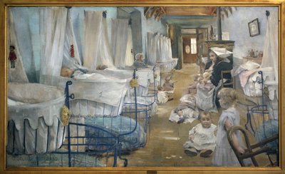 Los pesebres. Pintura de Julie Delance Feurgard (1859-1892) de Julie Delance Feurgard