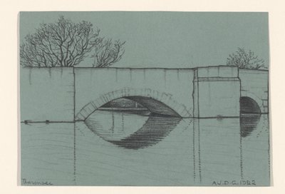 Puente, presumiblemente en el lago de Thun de Julie de Graag (signed by artist)