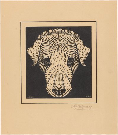 Cabeza de perro de Julie de Graag (signed by artist)
