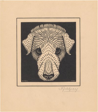Cabeza de perro de Julie de Graag (signed by artist)
