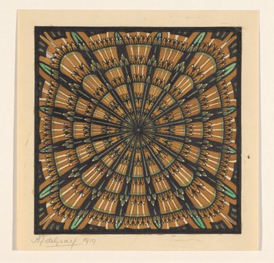 Diseño para una alfombra cuadrada de Julie de Graag (signed by artist)