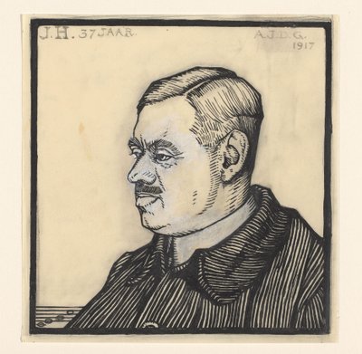 Retrato de un hombre de 37 años con las iniciales J.H. de Julie de Graag (signed by artist)