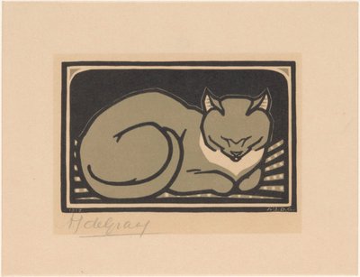 Gato dormido de Julie de Graag (signed by artist)