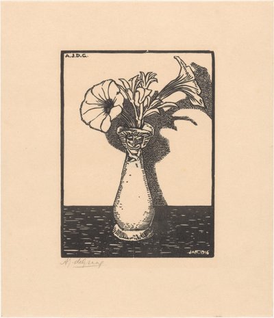 Jarrón con flores de Julie de Graag (signed by artist)