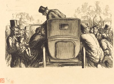 Exposición universal: El Extranjero encuentra todas las facilidades deseables... de Julien Antoine Peulot after Honoré Daumier