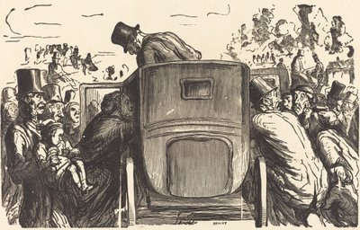 Exposición universal: El extranjero encuentra todas las facilidades deseables... de Julien Antoine Peulot after Honoré Daumier