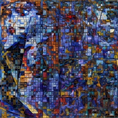 Mosaico en azul de Julien Decapo