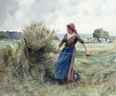 Campesino y heno de Julien Dupre