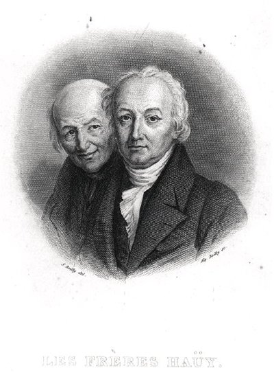 Los Hermanos Hauy: Rene-Just (1743-1822) y Valentin Hauy (1745-1822) grabado por Alphonse Boilly (1801-67) de Julien Leopold (after) Boilly