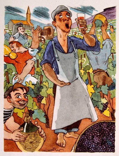 Viñedo francés. 1944. Ilustración de Julien Pavil de Julien Pavil