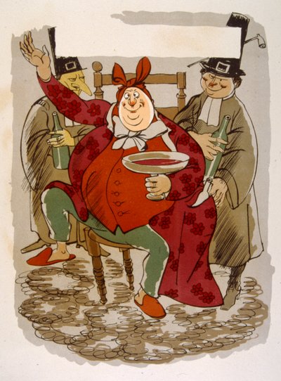 Ilustración humorística del vino 1946.Ilustración de Julien Pavil de Julien Pavil