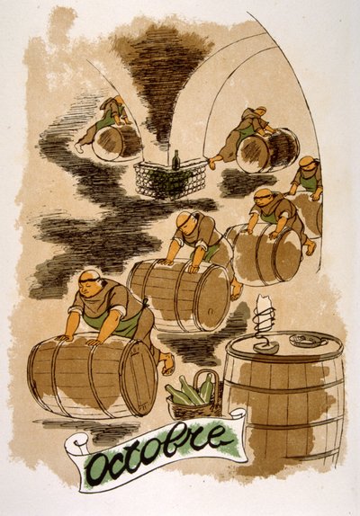 Ilustración humorística del vino 1946.Ilustración de Julien Pavil de Julien Pavil