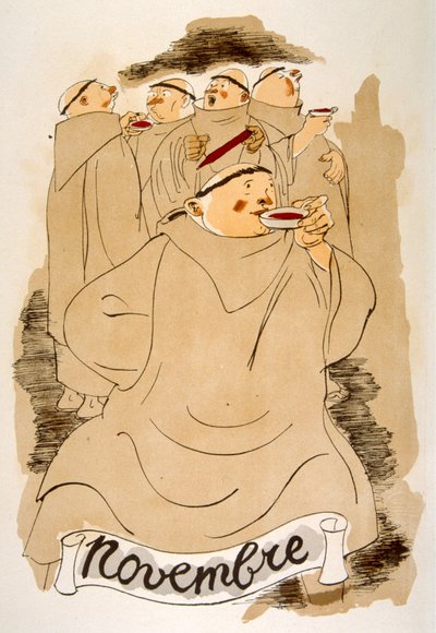 Ilustración humorística del vino 1946.Ilustración de Julien Pavil de Julien Pavil