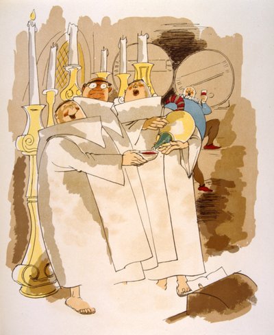 Ilustración humorística del vino 1946.Ilustración de Julien Pavil de Julien Pavil