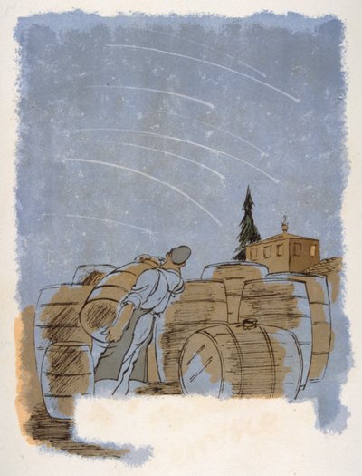 Ilustración humorística del vino 1946.Ilustración de Julien Pavil de Julien Pavil
