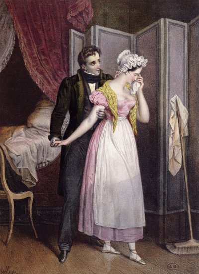 El maestro y la criada, c.1830-40 de Julien Vallou de Villeneuve