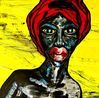 Mujer negra expresiva de Julija Belickienė
