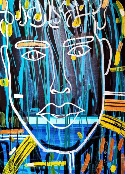 Rostro abstracto y vibrante de Julija Belickienė