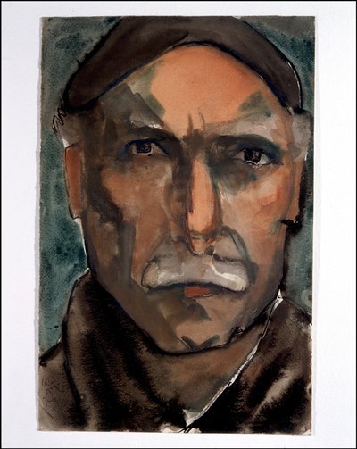 Autorretrato (acuarela sobre papel) de Julio Gonzalez