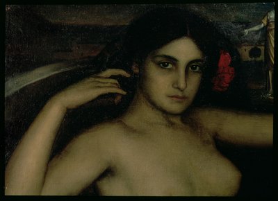 Detalle del Retablo del Amor (óleo sobre tabla) de Julio Romero de Torres