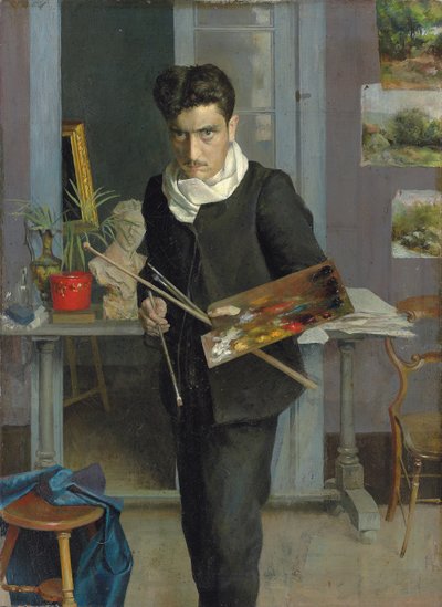 Autorretrato del artista en su estudio de Julio Romero de Torres