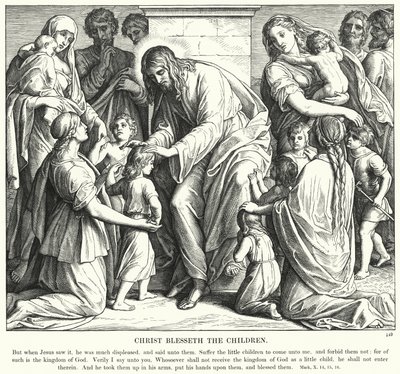 Cristo Bendice a los Niños de Julius (after) Schnorr von Carolsfeld