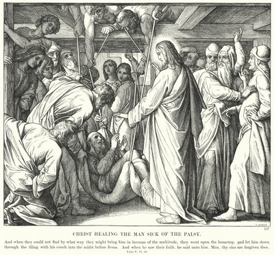 Cristo Sana al Hombre Enfermo de Parálisis de Julius (after) Schnorr von Carolsfeld