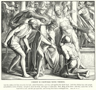 Cristo es coronado con espinas (grabado) de Julius (after) Schnorr von Carolsfeld
