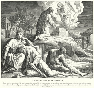 La Oración de Cristo en el Jardín (grabado) de Julius (after) Schnorr von Carolsfeld