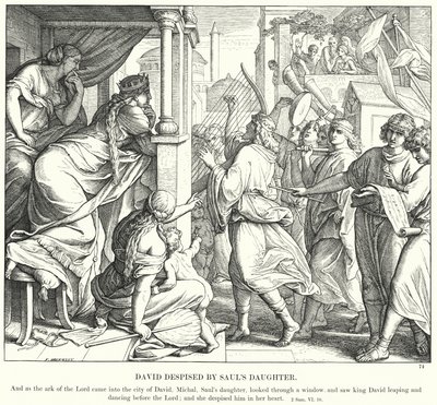 David Despreciado por la Hija de Saúl (grabado) de Julius (after) Schnorr von Carolsfeld