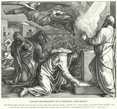 La desobediencia de David al contar al pueblo (grabado) de Julius (after) Schnorr von Carolsfeld
