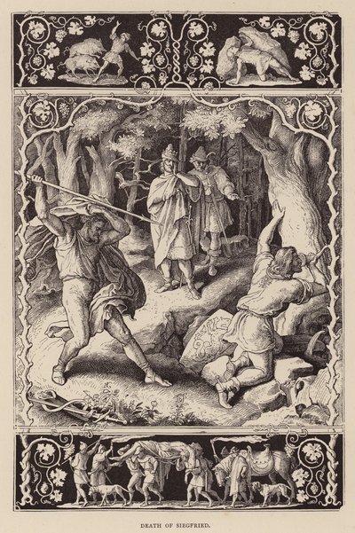 Muerte de Sigfrido (grabado) de Julius (after) Schnorr von Carolsfeld