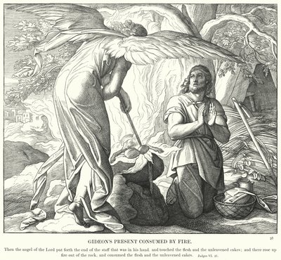 La Ofrenda de Gedeón Consumida por el Fuego de Julius (after) Schnorr von Carolsfeld