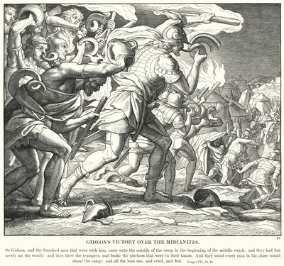 La Victoria de Gedeón sobre los Madianitas de Julius (after) Schnorr von Carolsfeld