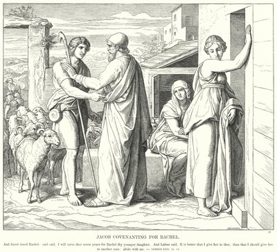 Jacob Pactando por Raquel de Julius (after) Schnorr von Carolsfeld