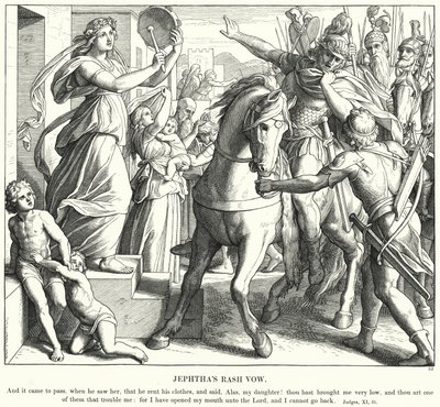 El Voto Imprudente de Jefté (grabado) de Julius (after) Schnorr von Carolsfeld