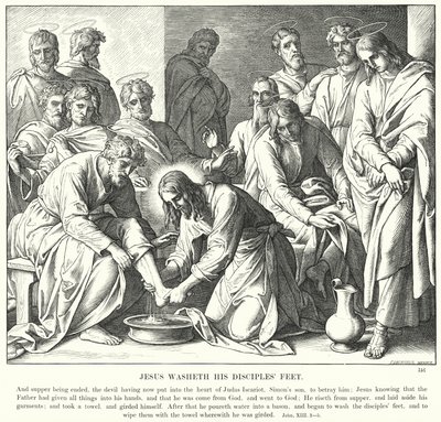 Jesús lava los pies de sus discípulos de Julius (after) Schnorr von Carolsfeld