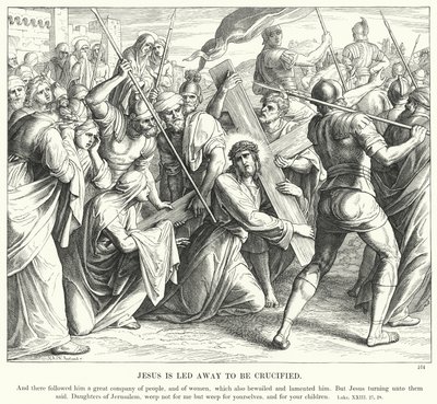Jesús es Llevado para ser Crucificado de Julius (after) Schnorr von Carolsfeld