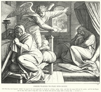 José Advertido para Huir a Egipto de Julius (after) Schnorr von Carolsfeld