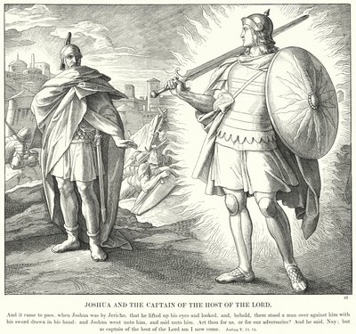 Josué y el Capitán del Ejército del Señor (grabado) de Julius (after) Schnorr von Carolsfeld